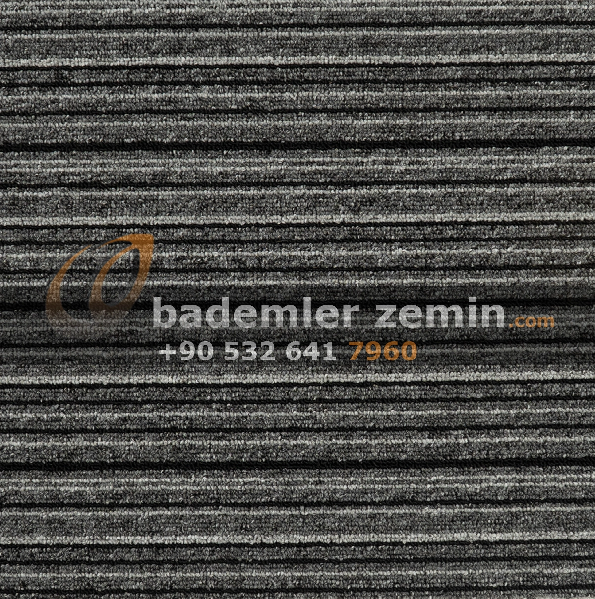Açık Çizgili Füme Rulo Karo Halı Açık Çizgili Füme Rulo Karo Halı